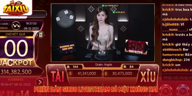 Phiên bản sicbo livestream có một không hai